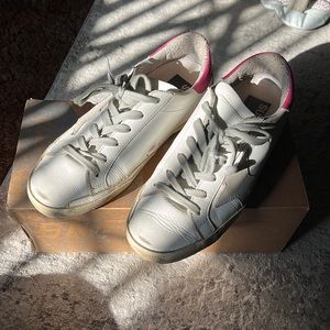 White and pink Golden Goose sneakers